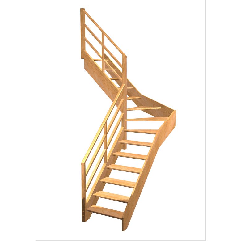 Escalier Aria quart tournant intermédiaire rampe Eden