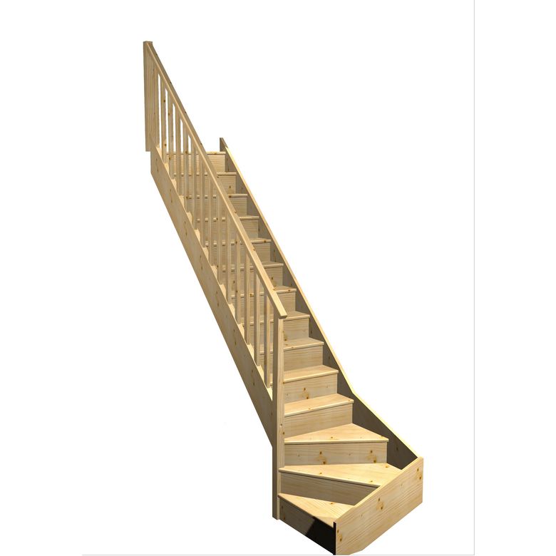 Escalier Faubourg 1/4 t. bas Sapin Idéal  h.286 R.300 Gauche Main Image