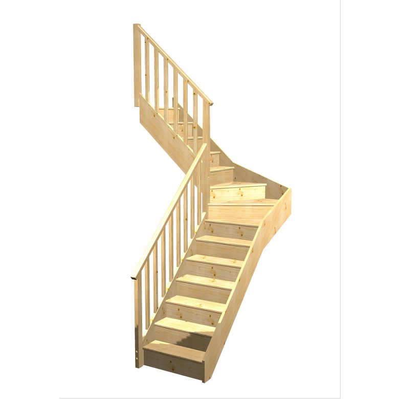 Escalier Faubourg 1/4 t. inter Sapin Idéal  h.274 R.176 Gauche Main Image