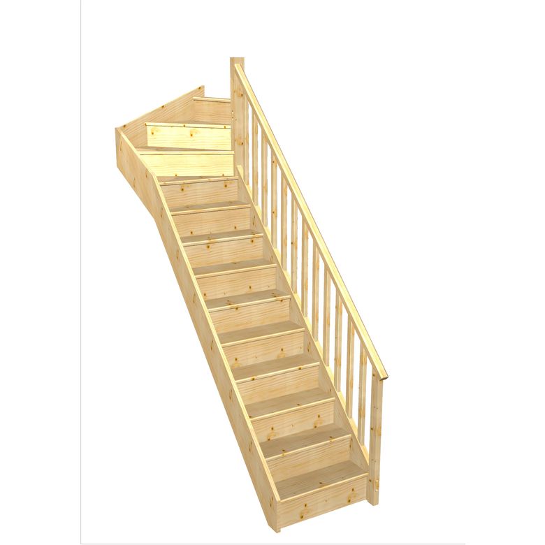Escalier Faubourg 1/4 t. haut Sapin Idéal  h.274 R.85 Droite Main Image