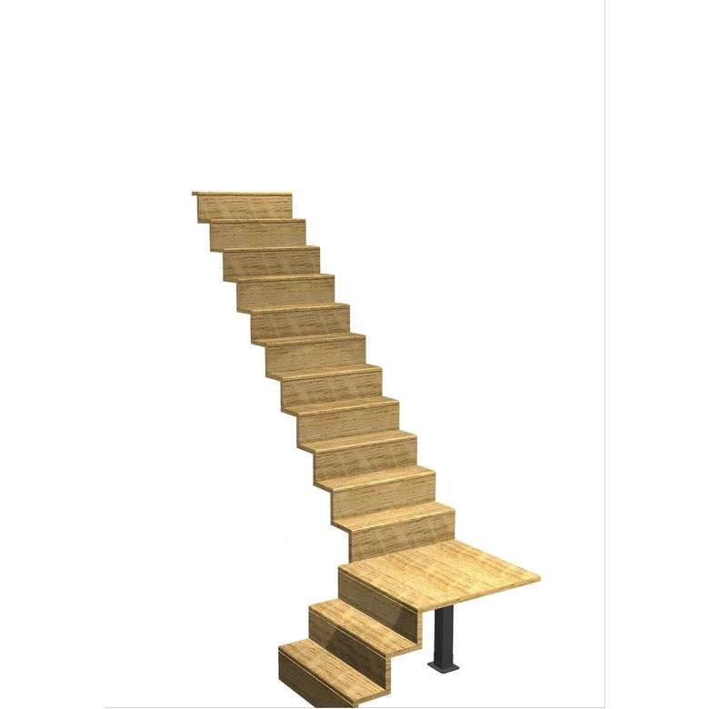 Escalier Jazz quart tournant palier sans rampe