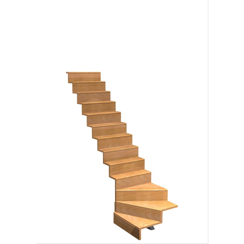 Escalier Jazz quart tournant bas sans rampe