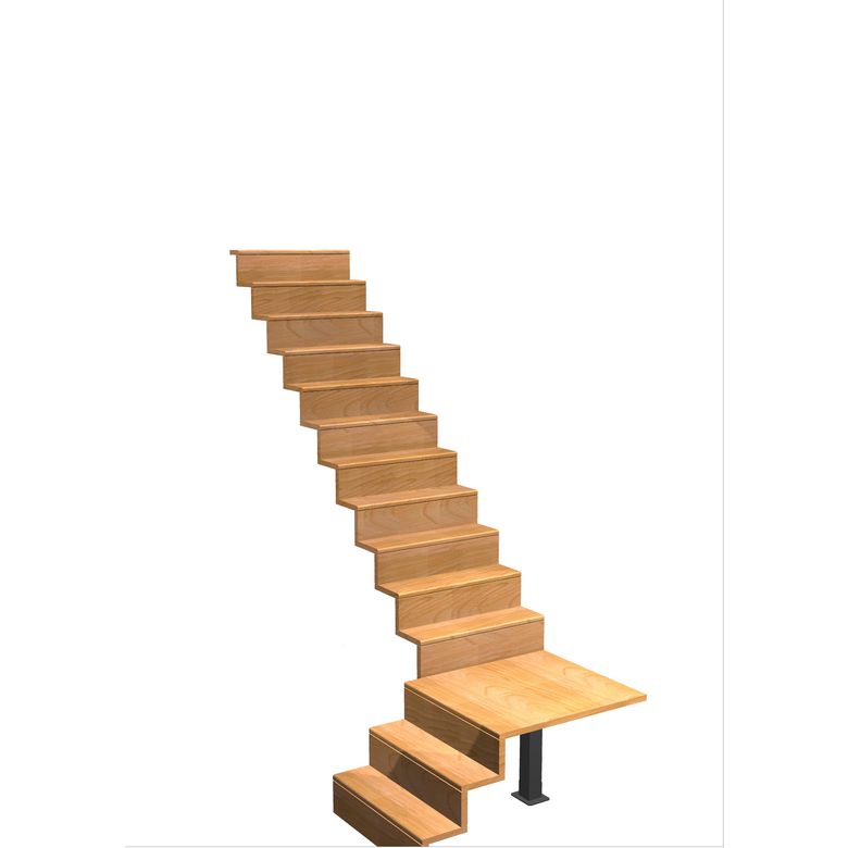 Escalier Jazz quart tournant palier sans rampe