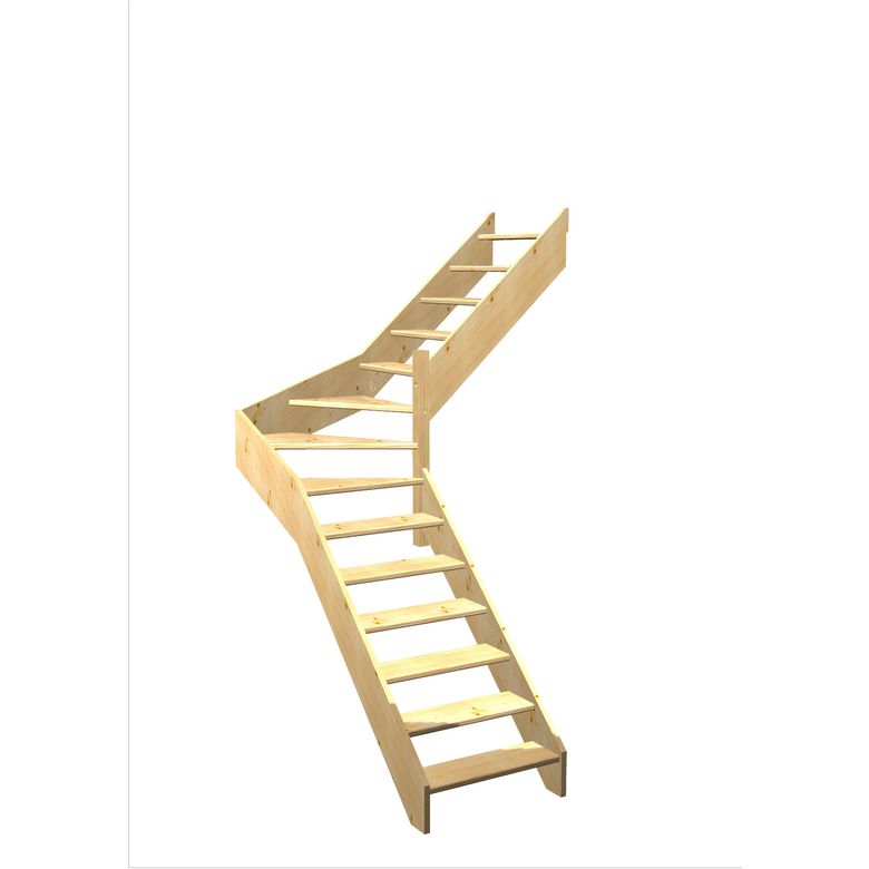 Escalier Aria quart tournant intermédiaire sans rampe