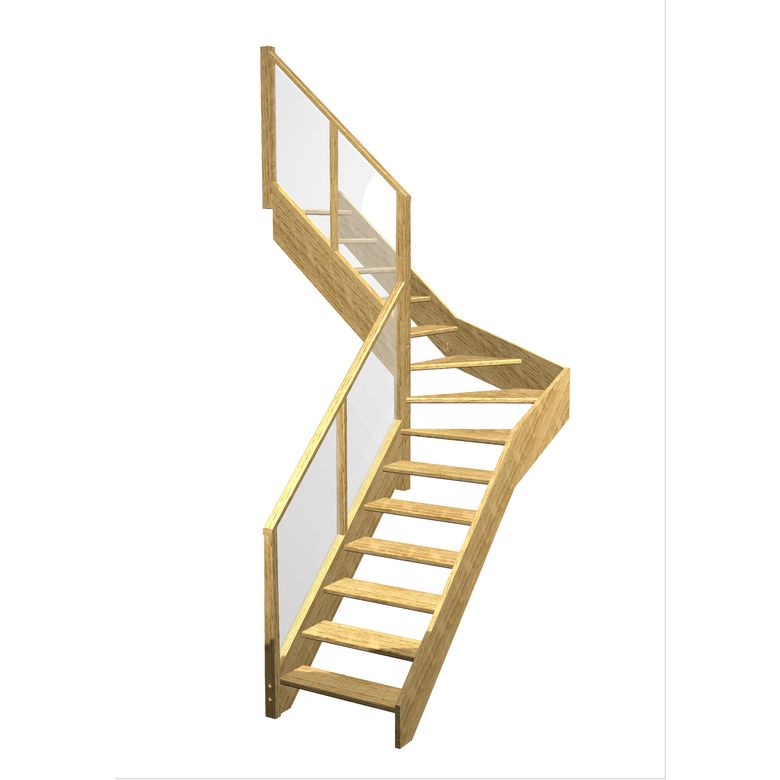 Escalier Aria quart tournant intermédiaire rampe Emerence
