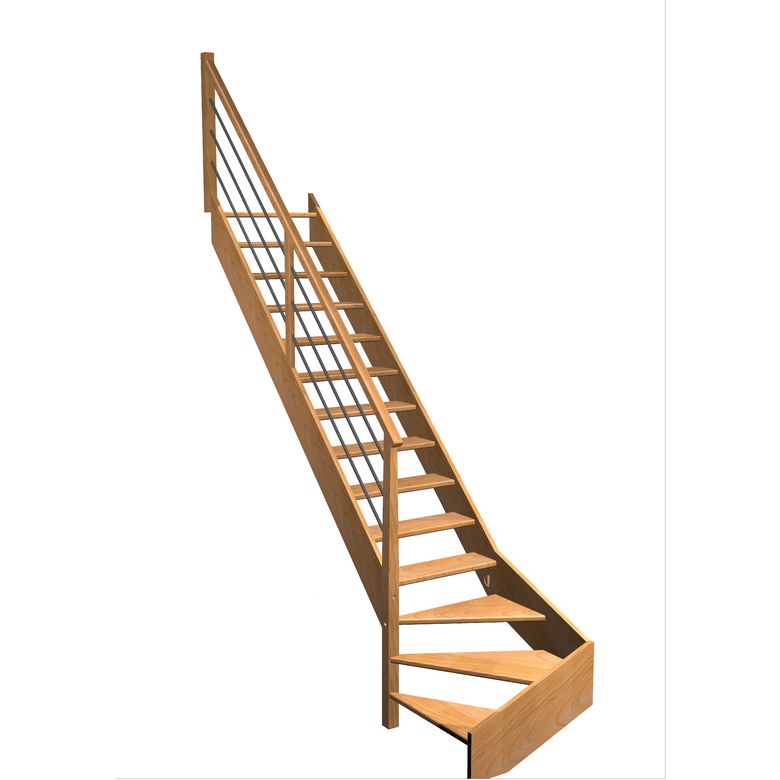 Escalier Aria quart tournant bas rampe Régate tubes inox