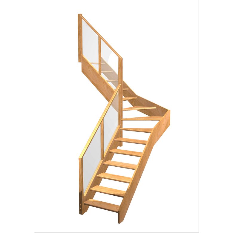 Escalier Aria 1/4 t. inter Hêtre Emerence  h.274 R.176 Gauche Main Image