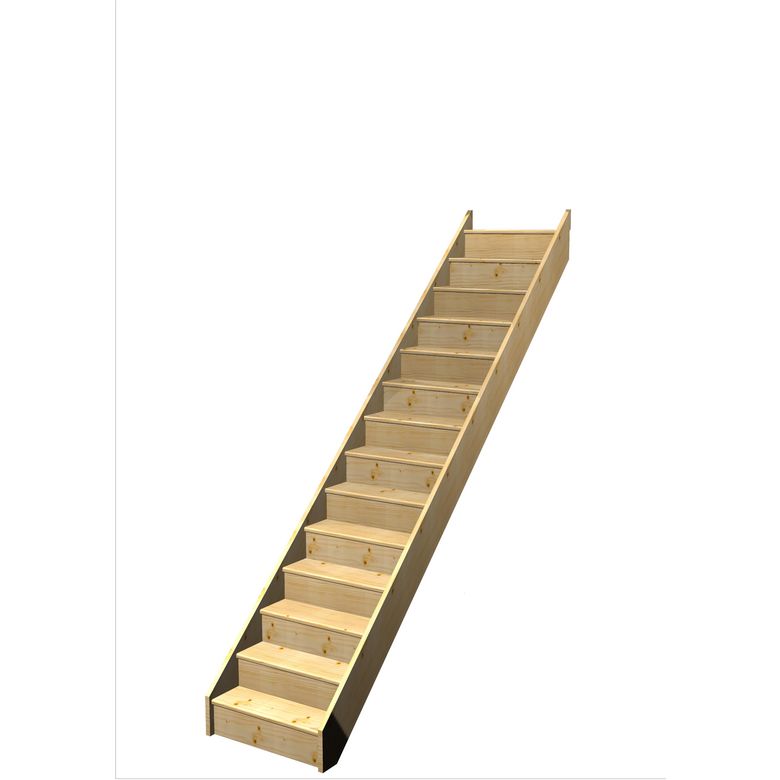 Escalier Faubourg Droit Sapin S/Rampe  h.274 R.290 Main Image