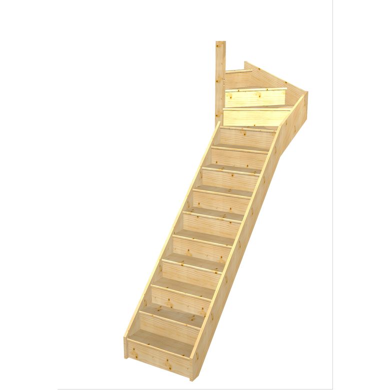 Escalier Faubourg 1/4 t. haut Sapin S/Rampe  h.274 R.85 Gauche Main Image