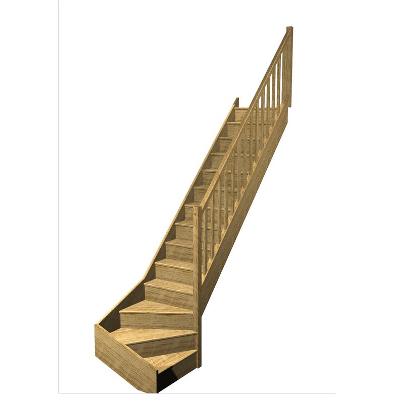 Escalier Faubourg quart tournant bas rampe Moulure