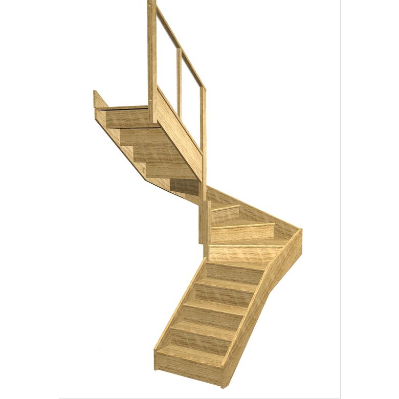 Escalier Faubourg double quart tournant intermédiaire rampe Emerence