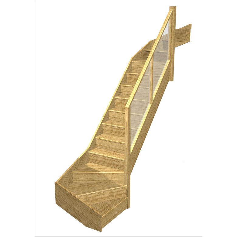 Escalier Faubourg double quart tournant haut & bas rampe Emerence