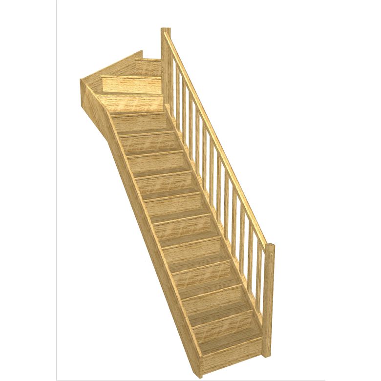 Escalier Faubourg quart tournant haut rampe Moulure