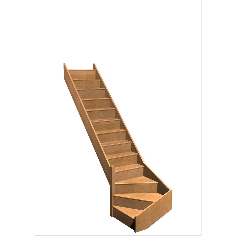 Escalier Faubourg 1/4 t. bas Hêtre S/Rampe  h.274 R.280 Gauche Main Image
