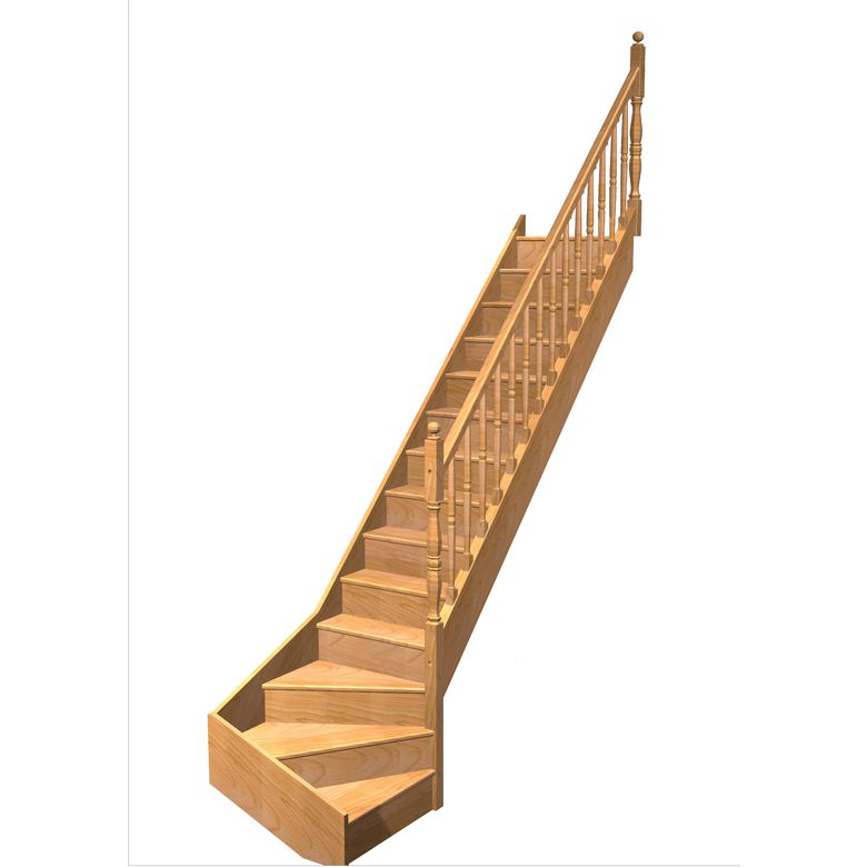 Escalier Faubourg quart tournant bas rampe Antique