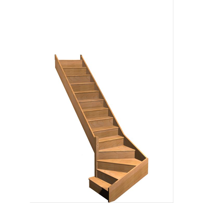 Escalier Faubourg 1/4 t. bas déb. Hêtre S/Rampe h.274 R.280 Gauche Main Image