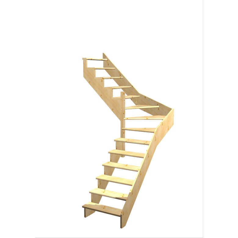 Escalier Ouessant quart tournant intermédiaire sans rampe