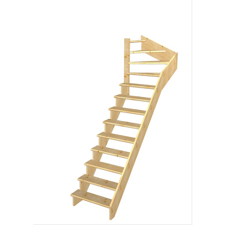 Escalier Ouessant quart tournant haut sans rampe