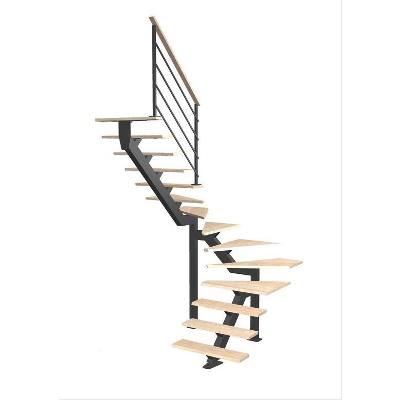 Escalier Elliot 2/4 t. inter Hêtre Eva  h.274 R.180 Gauche Main Image