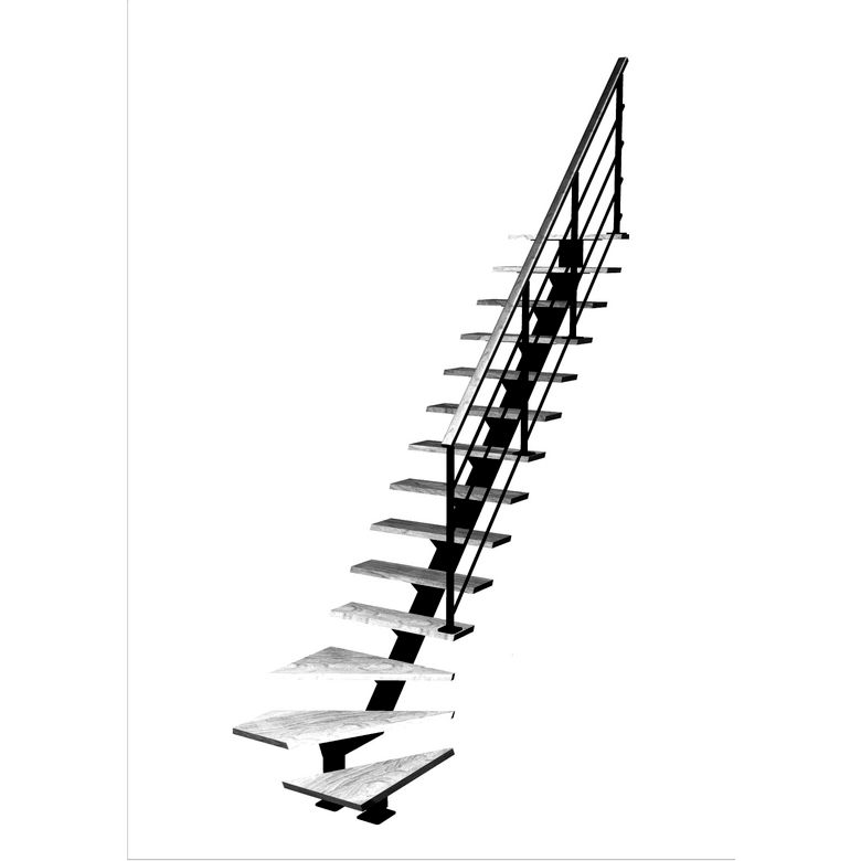 Escalier Elliot quart tournant bas rampe Eva