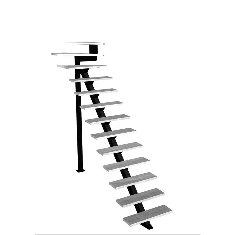 Escalier Elliot quart tournant haut sans rampe