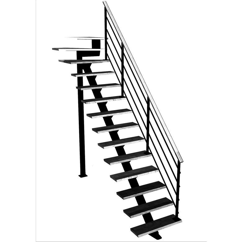 Escalier Elliot quart tournant haut rampe Eva