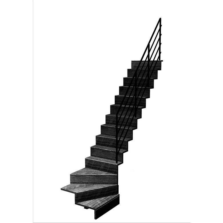 Escalier Jazz quart tournant bas rampe Fera