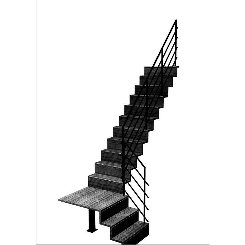 Escalier Jazz quart tournant palier rampe Fera