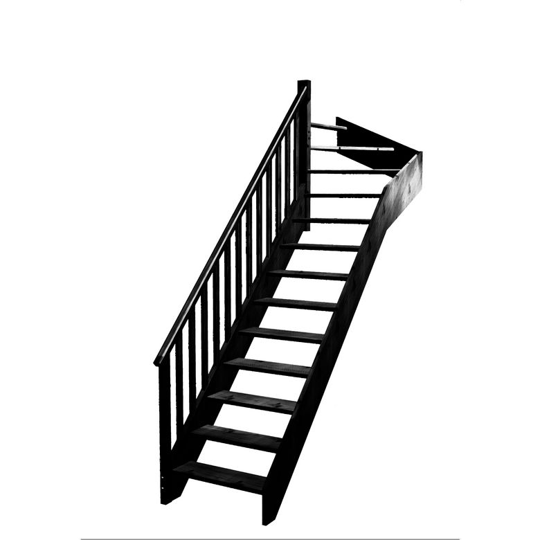 Escalier Aria quart tournant haut rampe Idéal