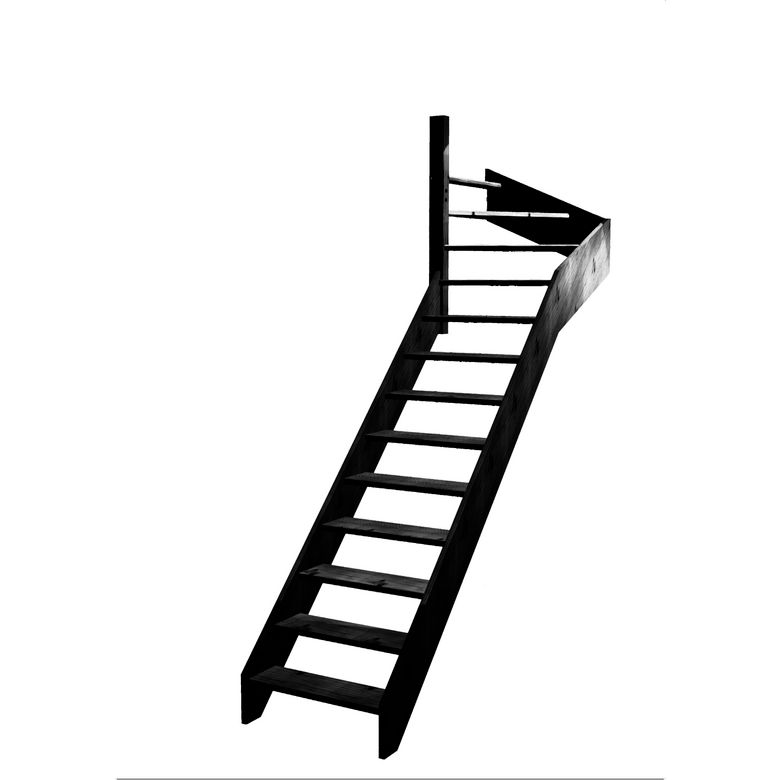 Escalier Aria quart tournant haut sans rampe