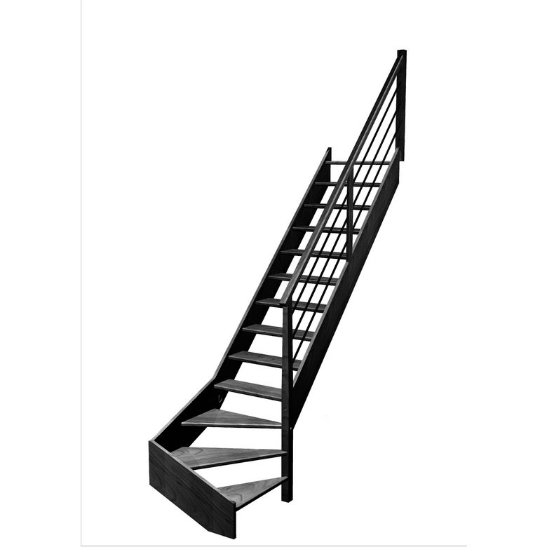 Escalier Aria quart tournant bas rampe Régate tubes acier