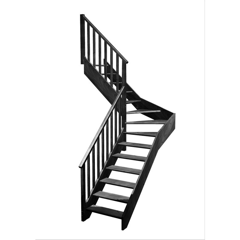 Escalier Aria quart tournant intermédiaire rampe Idéal