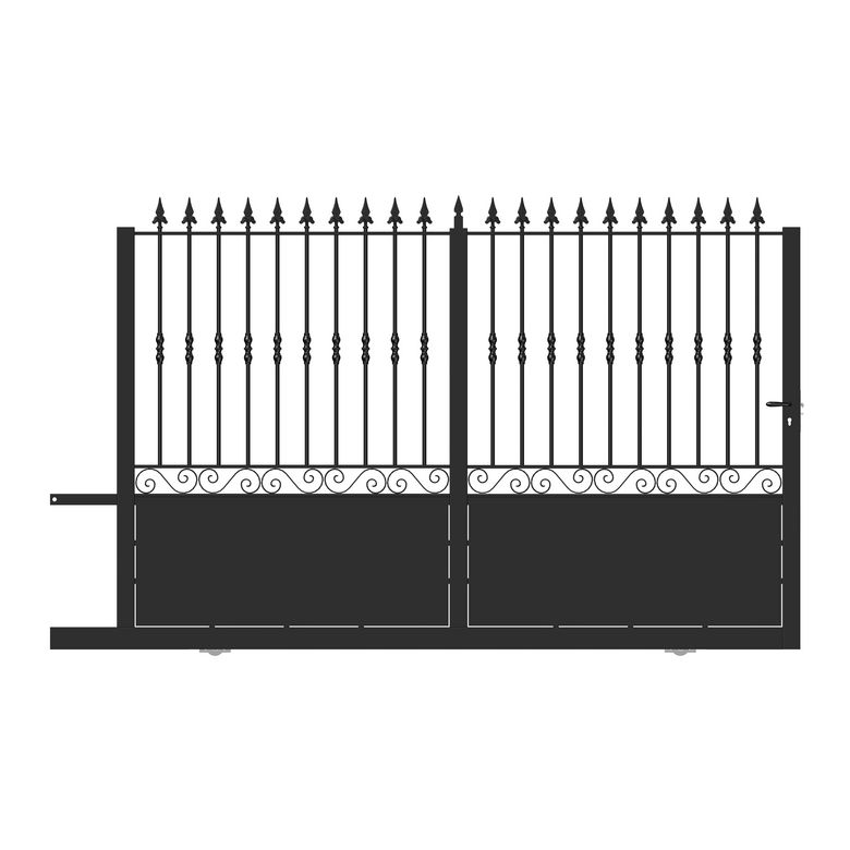 Portail coul SANTEUIL  ½ ajouré acier anti-co noir RAL 9005 H.206 x l.300 G Main Image