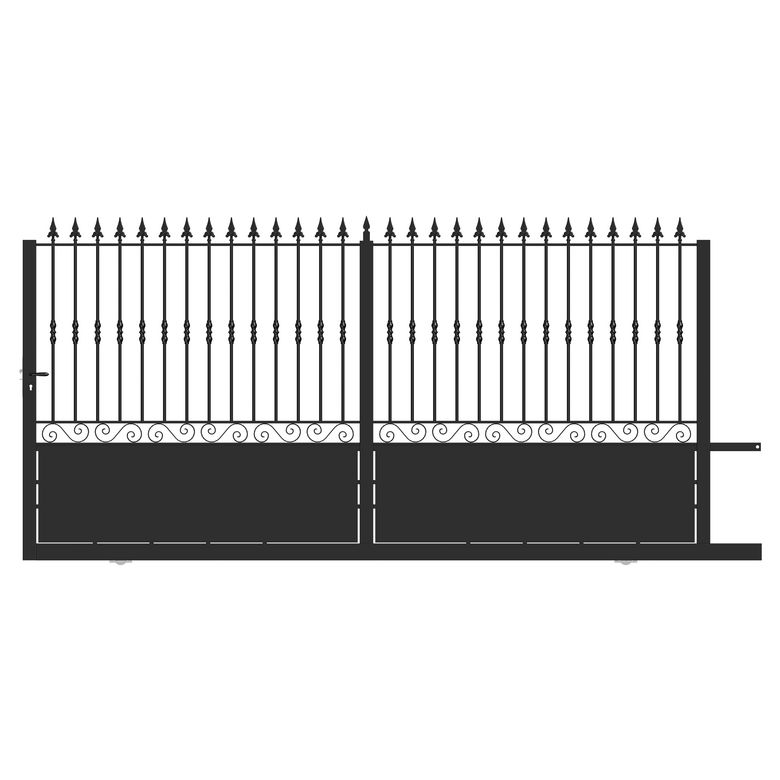 Portail coulissant SANTEUIL ½ ajouré acier anti-co noir