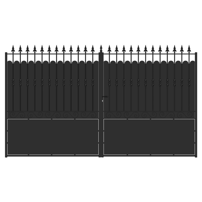 Portail battant SANTEUIL plein acier anti-co noir RAL 9005 H.205 x l.350 D Main Image