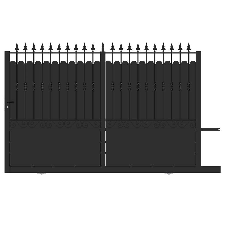 Portail coulis SANTEUIL  plein acier anti-co noir RAL 9005 H.206 x l.300 D Main Image