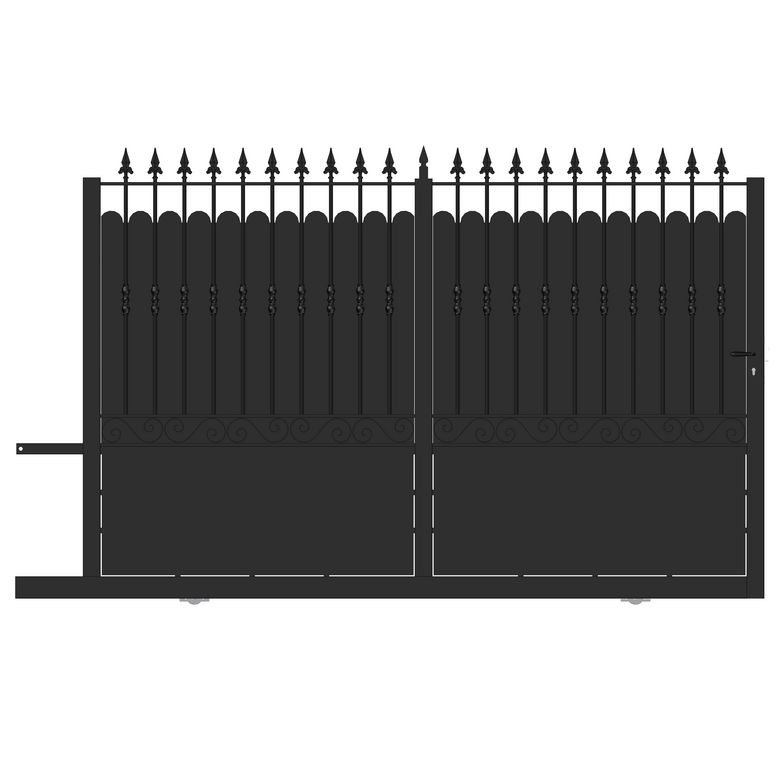 Portail coulis SANTEUIL plein acier anti-co noir RAL 9005 H.206 x l.300 G Main Image
