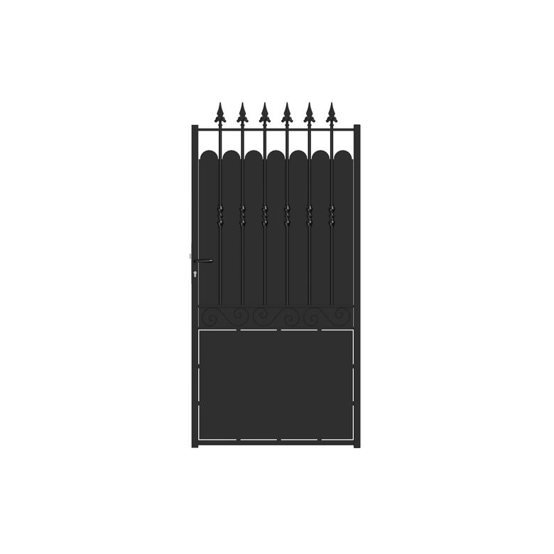 Portillon SANTEUIL  plein acier anti-co noir RAL 9005 H.204 x l.100 D Main Image