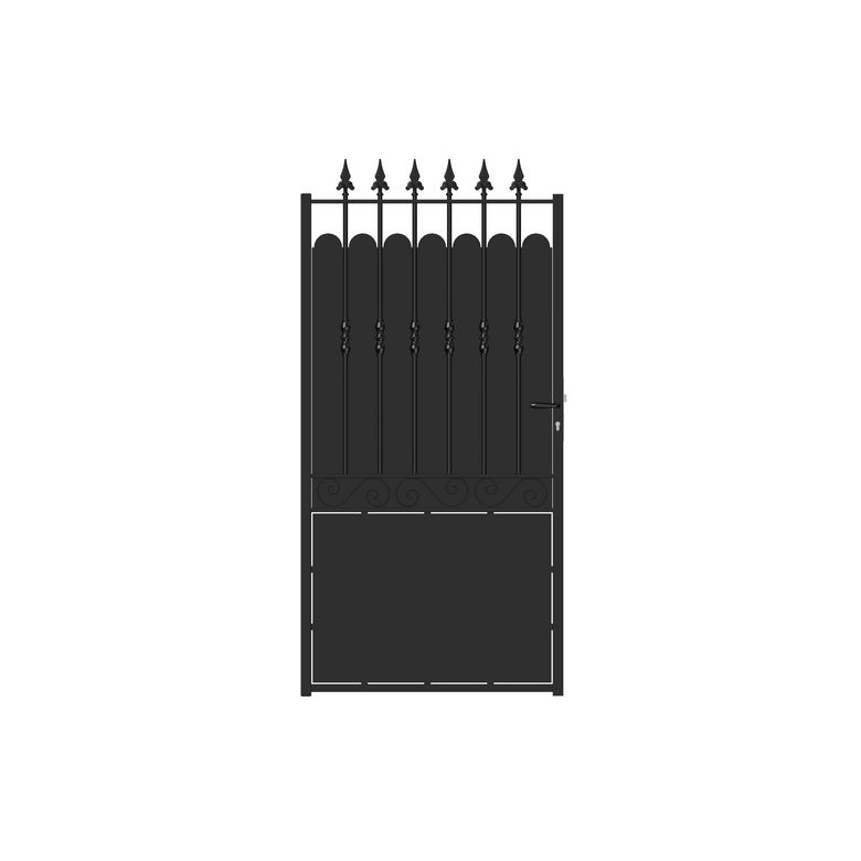Portillon SANTEUIL  plein acier anti-co noir -Lapeyre