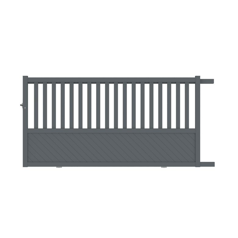 Portail coulissant ETNA alu gris anthracite RAL 7016 structuré H.160 x l.307 D Main Image