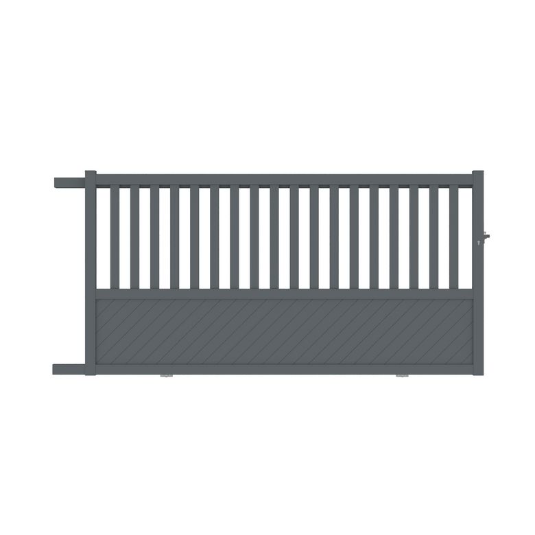 Portail coulissant ETNA alu gris anthracite RAL 7016 structuré H.160 x l.307 G Main Image