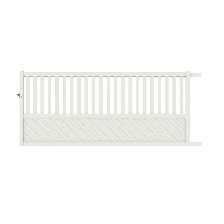 Portail coulissant ETNA aluminium blanc RAL 9016 H.160 x l.357 D Main Image
