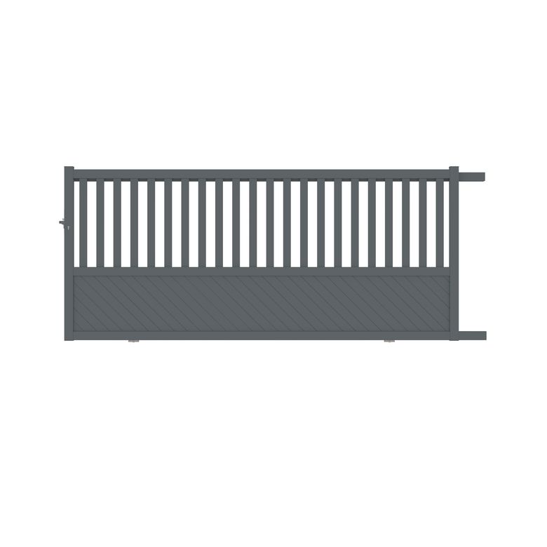 Portail coulissant ETNA alu gris anthracite RAL 7016 structuré H.160 x l.357 D Main Image