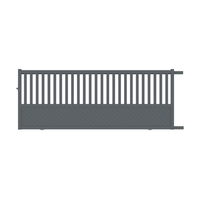 Portail coulissant ETNA alu gris anthracite RAL 7016 structuré H.160 x l.407 D Main Image