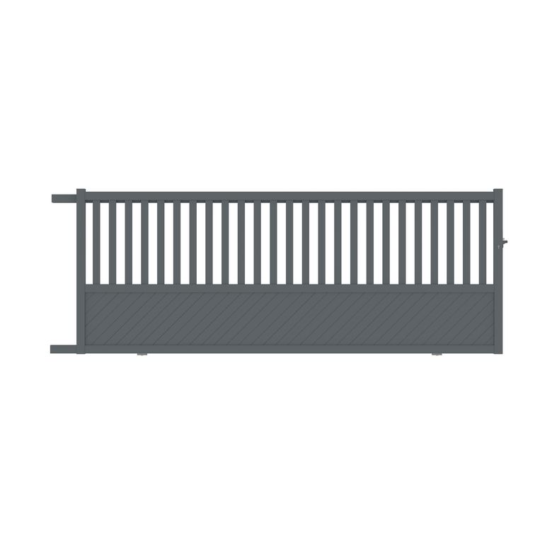 Portail coulissant ETNA alu gris anthracite RAL 7016 structuré H.160 x l.407 G Main Image