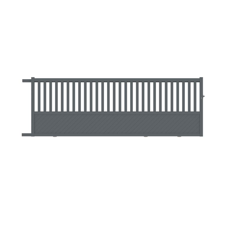 Portail coulissant ETNA alu gris anthracite RAL 7016 structuré H.160 x l.457 G Main Image