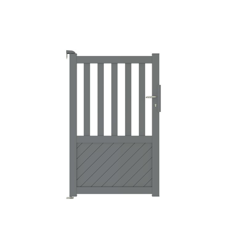 Portillon ETNA aluminium gris anthracite RAL 7016 structuré H.160 x l.100 G Main Image