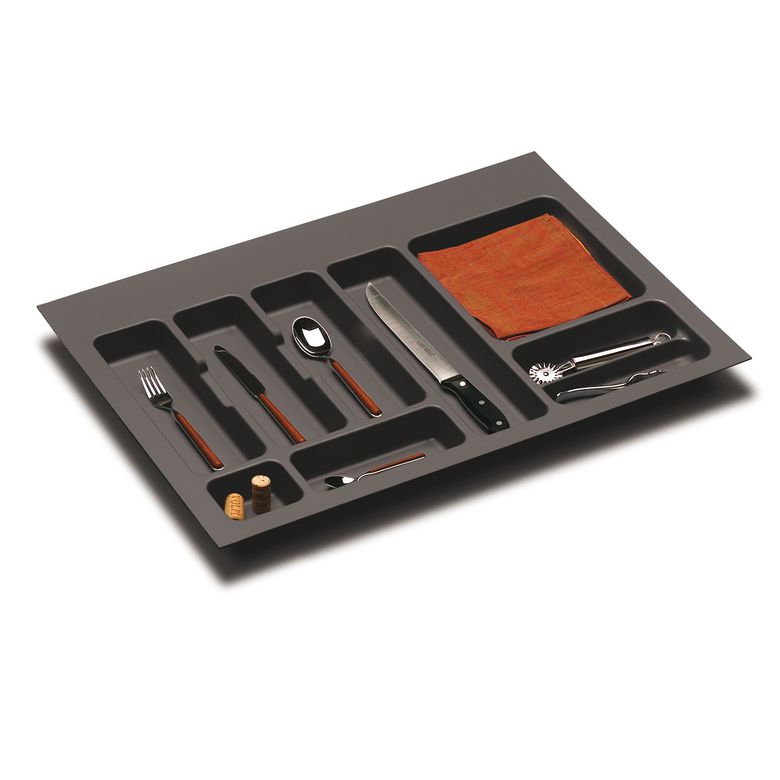 Range couverts pvc anthracite pour tiroir-Lapeyre