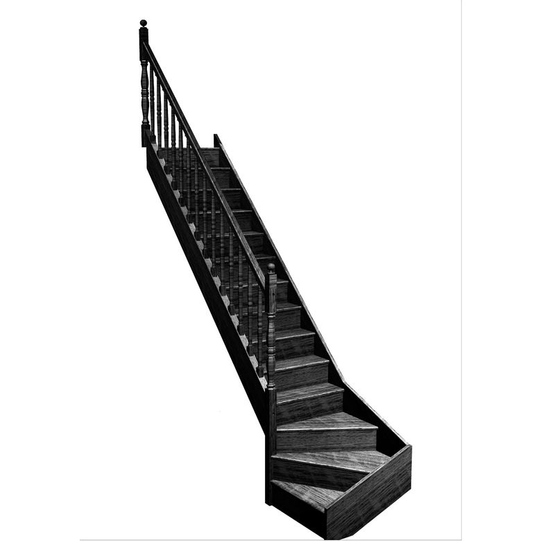 Escalier Faubourg quart tournant bas rampe Antique