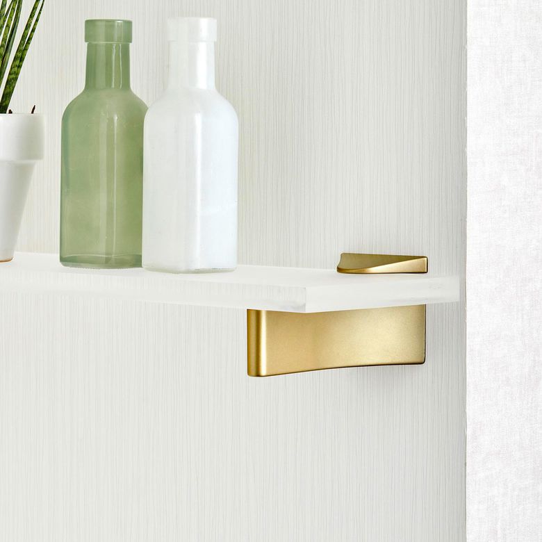 Paire de supports doré mat pour étagère - Lapeyre